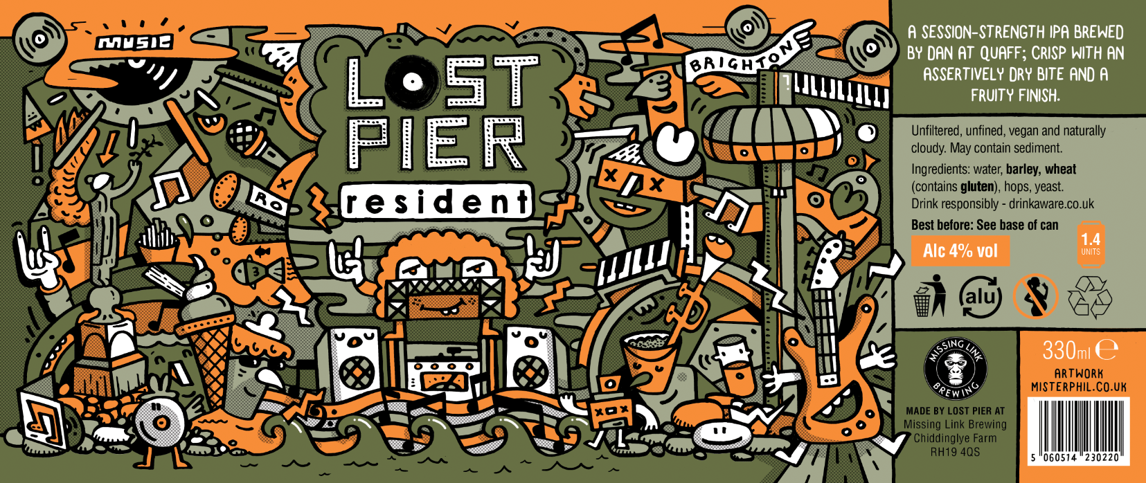 Resident Music Lost Pier Brewing Mister Phil Illustration