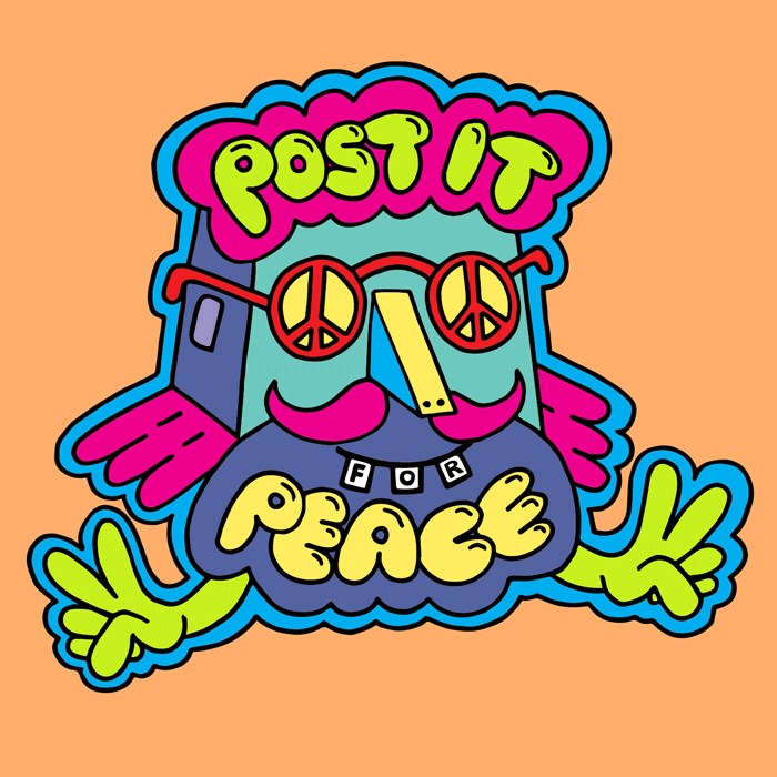 Tumblr Post it for Peace- Mister Phil Illustration