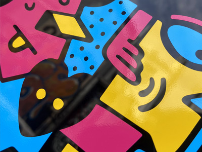 Wow - Vinyl artwork on acrylic perspex. Unique art by Mister Phil, Brighton. Artist and Illustrator