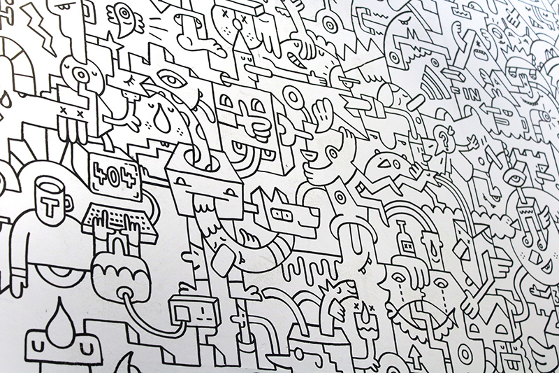 WHITESPACE office mural Mister Phil Illustration